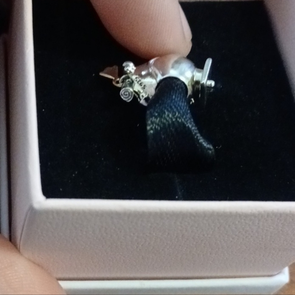 Pandora Silver Owl Charm with Blue Accents - Picture 4 of 5